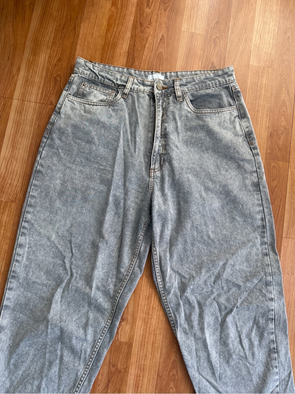 Womans Washed Gray Denim Jeans
